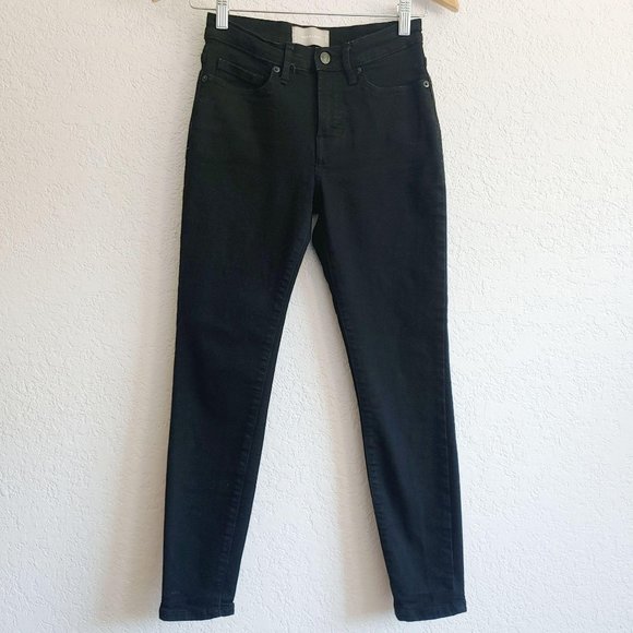 Everlane Mid-Rise Slim Skinny Ankle Black Jeans Size 26 Stretch Sustainable - Picture 1 of 7